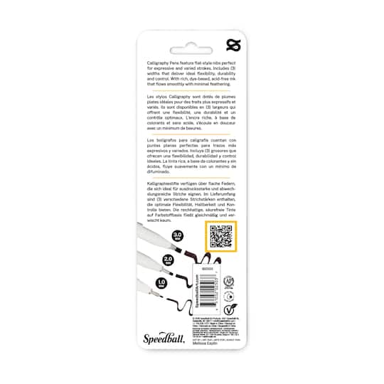 Speedball® Elegant Writer® 3-Piece Black Flat Tip Set